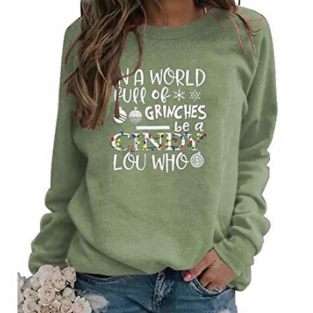 Christmas The Grinch Cindy Lou Who Holiday Sweatshirt